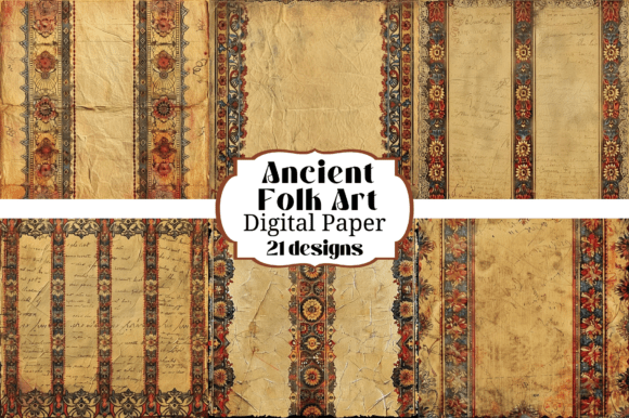 21 Ancient Folk Art Paper Backgrounds for Your Craft