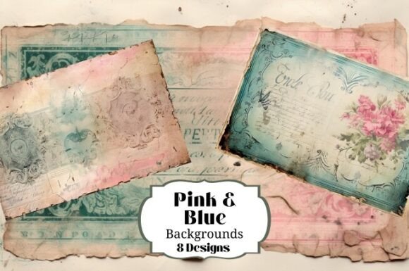 8 Pink Blue Vintage Backgrounds: Timeless Design Assets