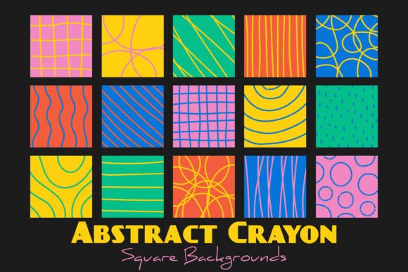Abstract Crayon Square Backgrounds: A Playful Design Asset