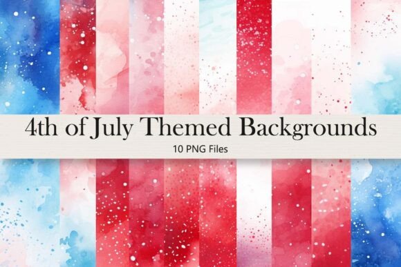 Celebrate with Soft Elegance: July 4th Pastel Watercolor Backgrounds