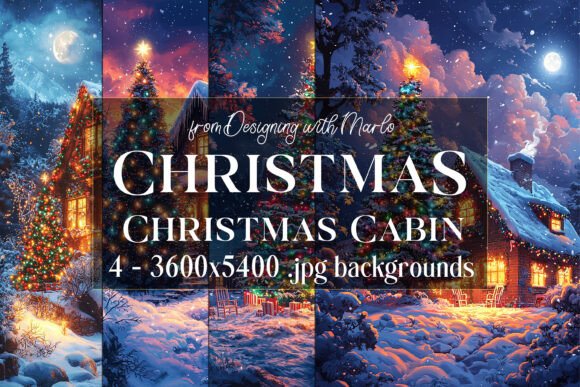 Christmas Northwoods Cabin Backgrounds 1: Your Festive Foundation