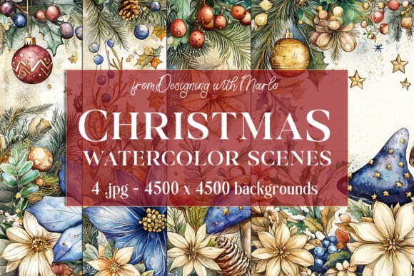 Christmas Scenes Backgrounds, Set 24: Your Holiday Creative Toolkit