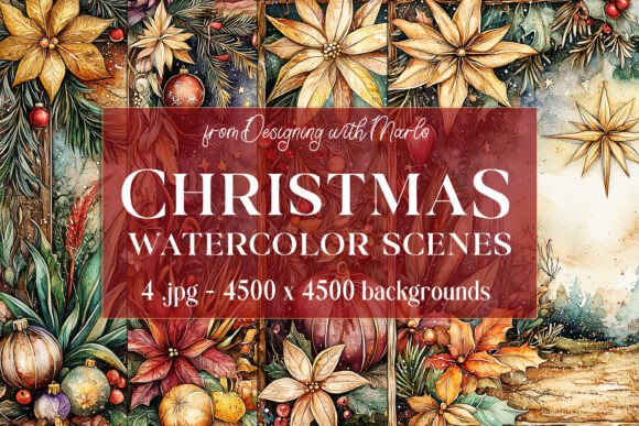 Christmas Scenes Backgrounds, Set 41: A Designer's Festive Toolkit