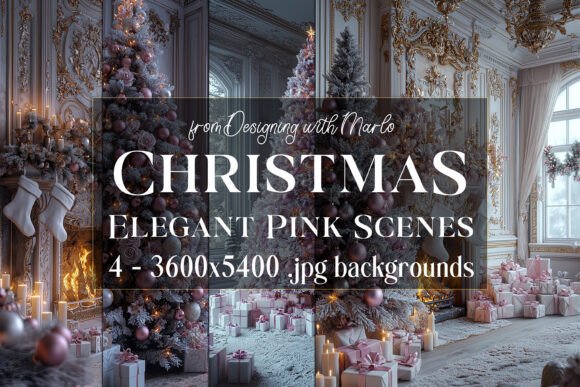 Elegant Pink Christmas Backgrounds S2: A Designer’s Holiday Toolkit