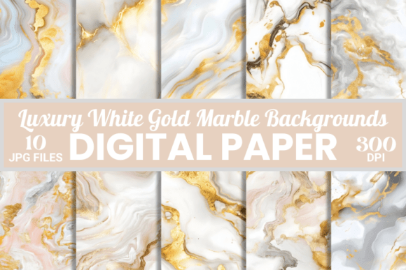 Elevate Projects with Luxury White Gold Marble Backgrounds