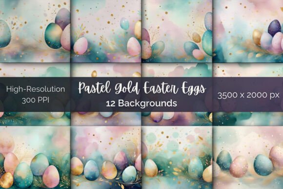 Elevate Your Easter Designs with Pastel Gold Elegance