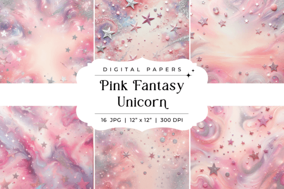 Enchanting Pink Fantasy Unicorn Backgrounds for Your Designs