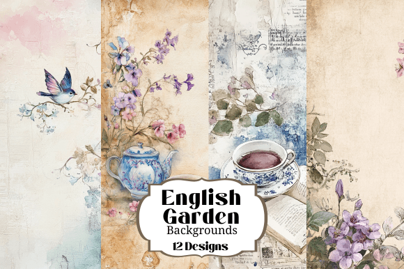 English Garden Teatime JJ Backgrounds for Crafters
