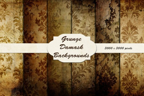 Grunge Damask Pattern Backgrounds: Adding Vintage Drama to Your Designs