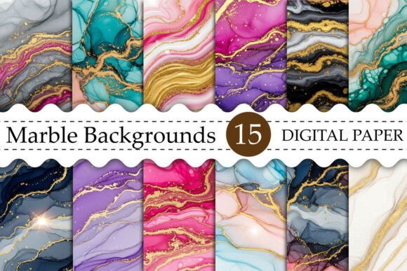 Marble Backgrounds with Golden Veins: Elevate Your Designs
