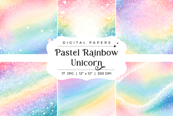 Pastel Rainbow Unicorn Backgrounds: Your Go-To Digital Paper