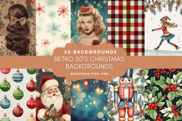 Timeless Charm: Working with Retro 50's Christmas Backgrounds